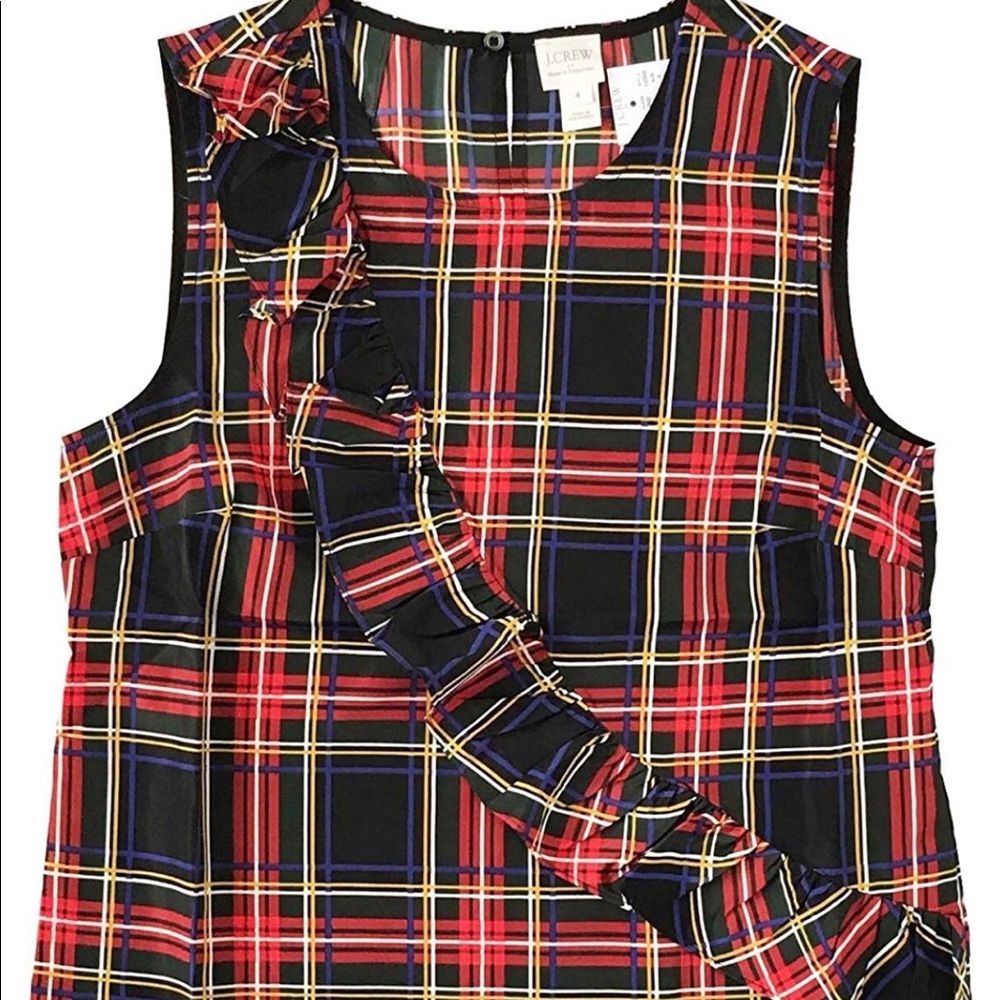 J.Crew Holiday plaid Sleeveless Top